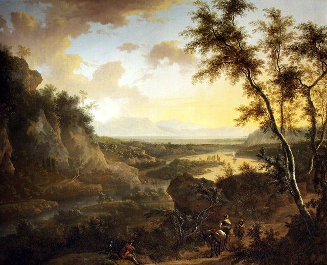An Italianate Landscape by Frederik de Moucheron