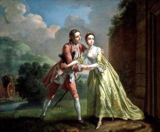 Robert Lovelace Preparing to Abduct Clarissa Harlowe by Francis Hayman