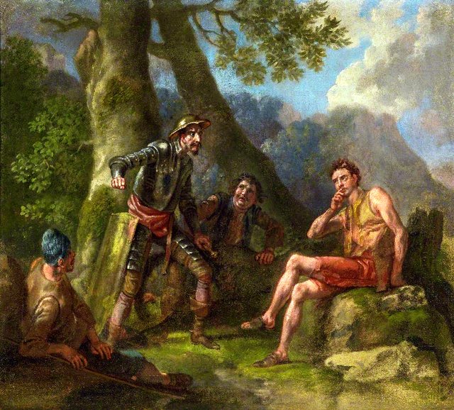 Don Quixote Disputing with the Mad Cardenio by Francis Hayman