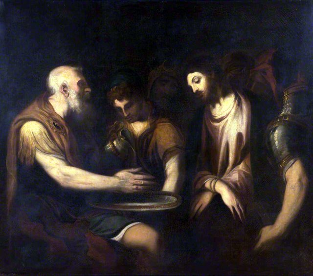 Pilate Washing His Hands by Andrea Schiavone