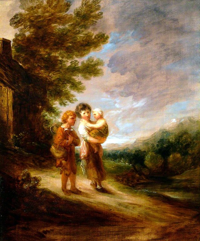 Landscape with Peasant Children outside a Cottage by Gainsborough Dupont