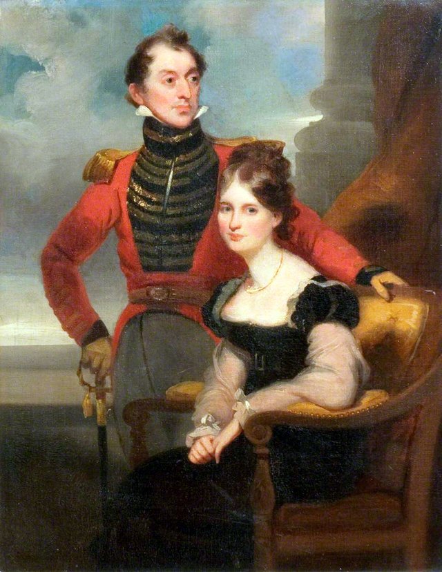 Field Officer in Uniform with His Wife by George Chinnery