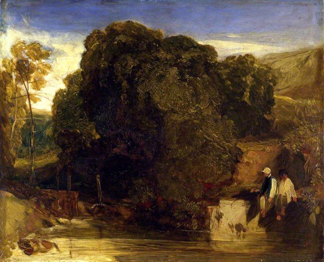 Henley-on-Thames, Oxfordshire, Boys Fishing by John Sell Cotman