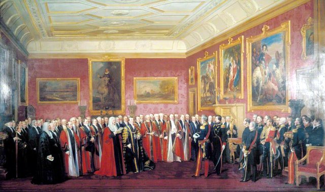 The Lord Mayor of London Presenting an Address of Congratulation to His Majesty Louis-Philippe at Windsor Castle, October 1844 by Jean Alaux