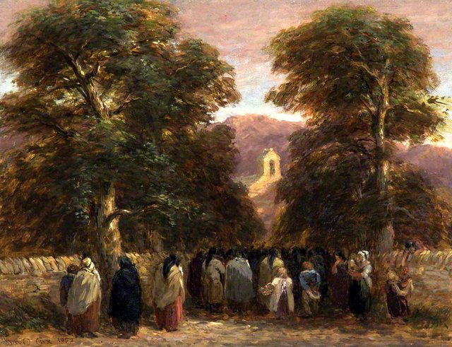 A Welsh Funeral, Bettws Church by David Cox