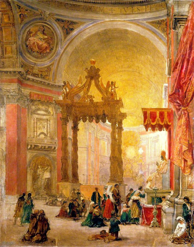 Interior of St Peter's, Rome by David Roberts
