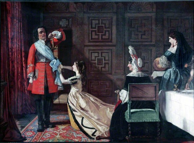 Esmond Returns after the Battle of Wynendael, Scene from William Thackeray's 'History of Henry Esmond, Esq.' by Augustus Egg