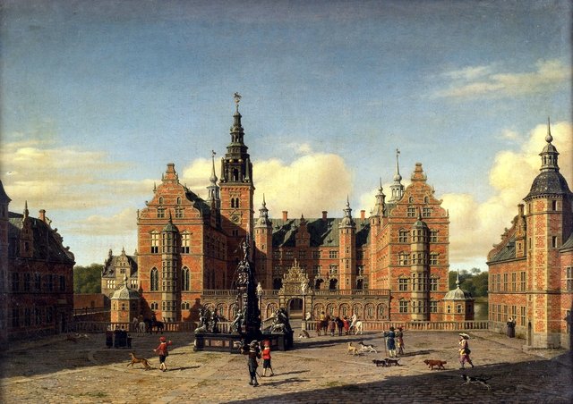 Exterior of the Castle Frederiksborg in the Time of Christian 4th by Heinrich Hansen