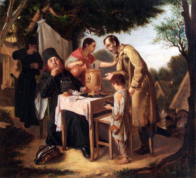 Tea Drinking in Mytishchi (The Tea Drinkers) by Vasily Perov