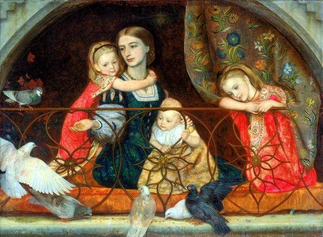 Mrs Leathart and Her Three Children by Arthur Hughes