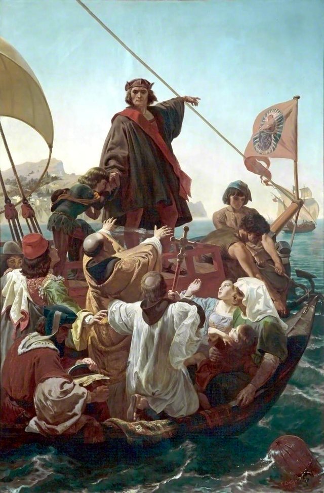 The Departure of Columbus from Palos, Spain, in 1492 by Emanuel Leutze