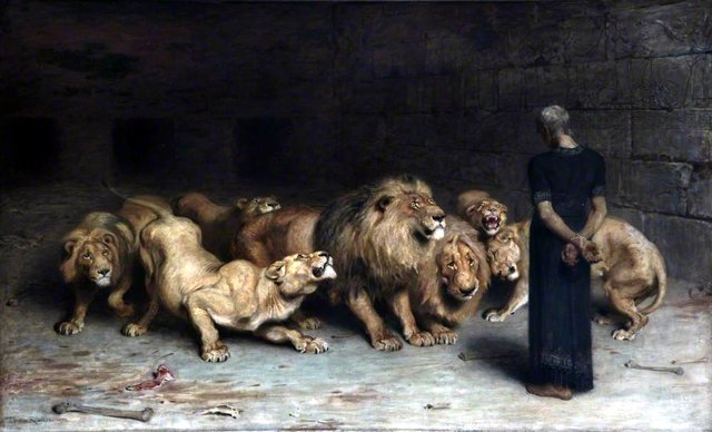 Daniel in the Lion's Den by Briton Rivière