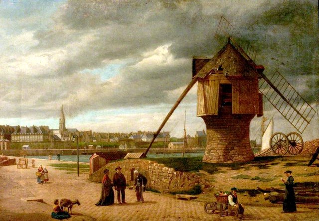 Landscape with a Windmill, St Malo, France by James Collinson