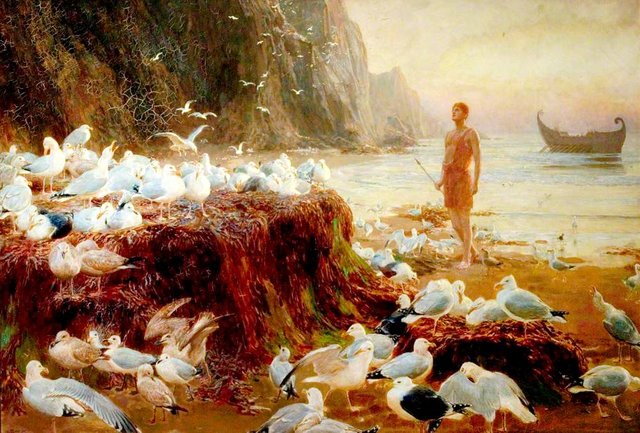 An Old World Wanderer by Briton Rivière