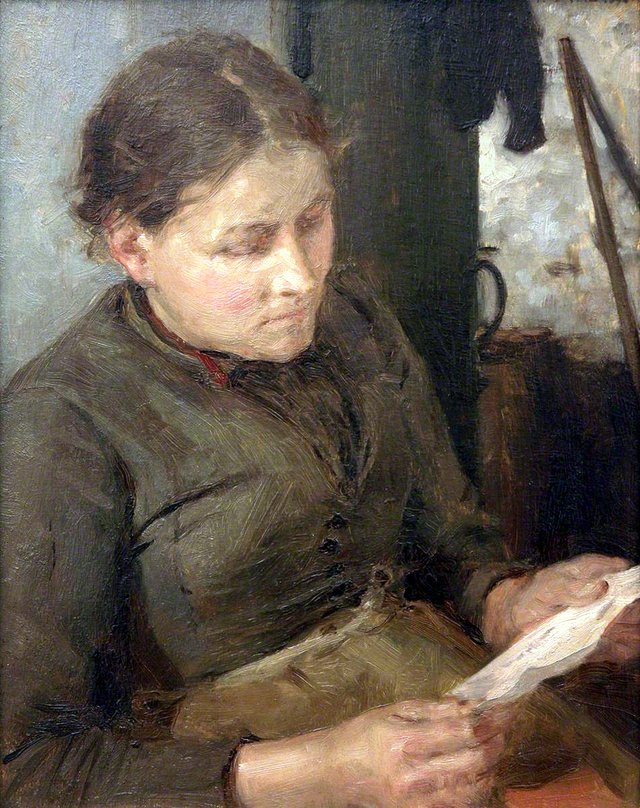 Study for 'The Message' (Elizabeth Jane Fouracre) by Henry Scott Tuke