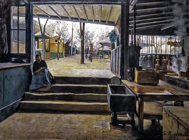 The kitchens of the Moulin de la Galette by Santiago Rusiñol i Prats