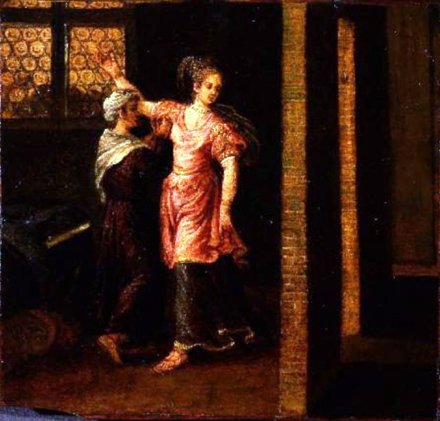 Judith dressing up before presenting herself to Holofernes by Paolo Fiammingo