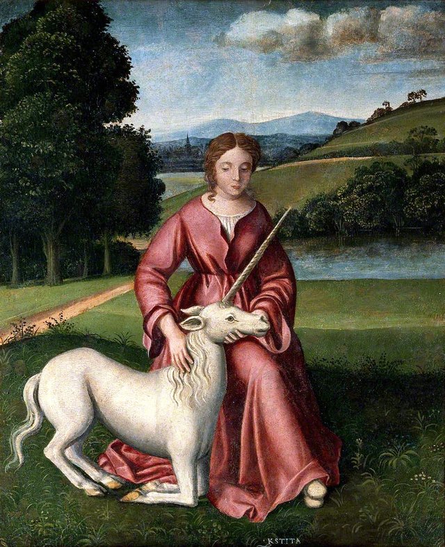 A Virgin and a Unicorn, Representing Chastity by Dosso Dossi