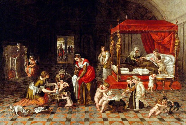 The Birth of a Baby by Lambert Sustris