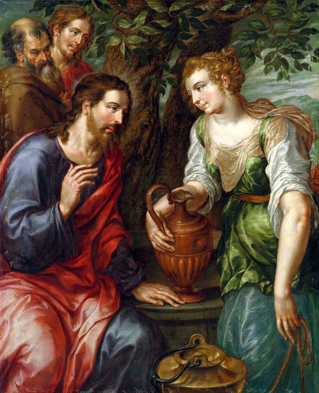 Christ and the Woman of Samaria by Hendrick de Clerck