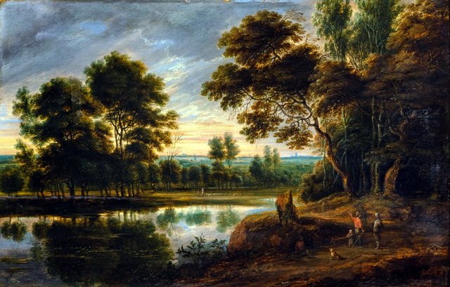 A lake landscape by Lucas van Uden