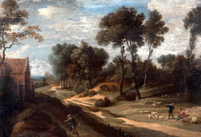 Landscape with Track, Figures and Sheep by David Teniers the Elder