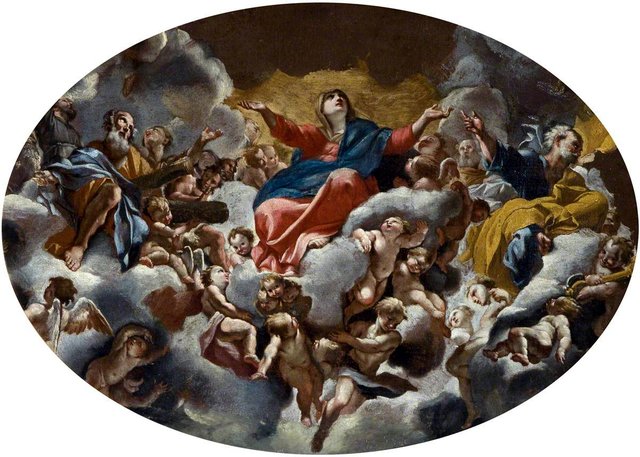 Glorification of the Virgin (after the fresco in the dome of Sant'Andrea della Valle, Rome) by Giovanni Lanfranco