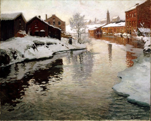 Den gamle fabrikk by Frits Thaulow