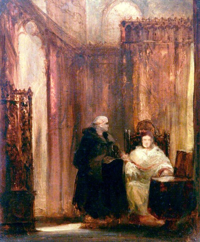 Ecclesiastics in a Vestry (Interior of Church in Normandy, France) by John Sell Cotman