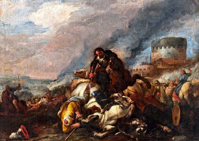 Battle between Knights and Turks by Jacques Courtois