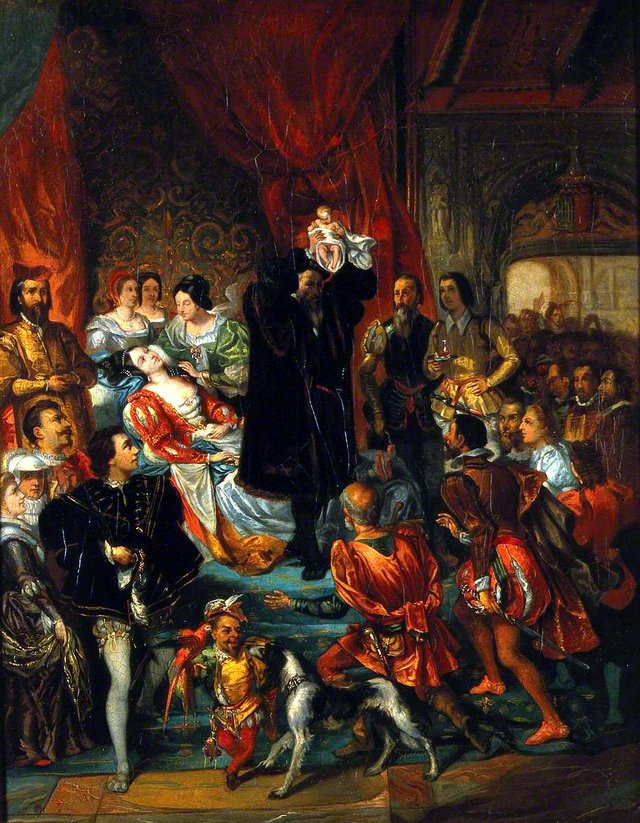 The Birth of Henri IV at the Castle of Pau by Eugène Devéria