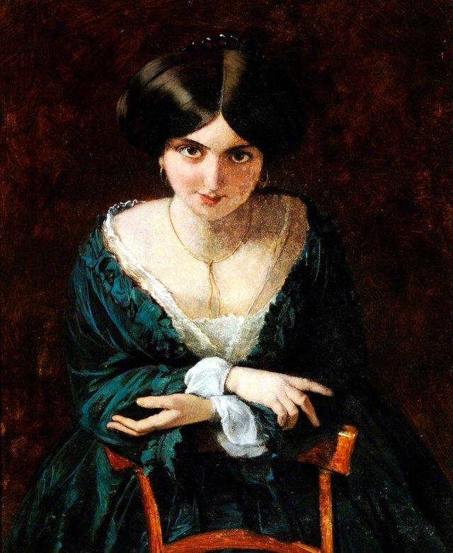 Lady in a Green Dress by Augustus Egg