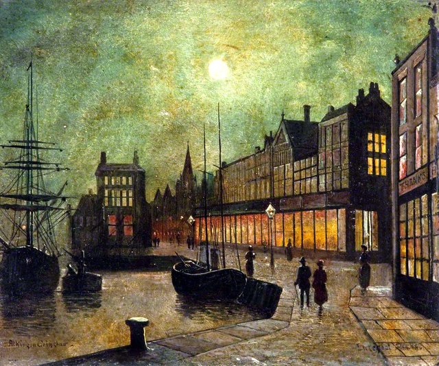 Liverpool Docks (panel 5 of 5) by John Atkinson Grimshaw