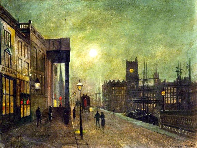 Liverpool Docks (panel 3 of 5) by John Atkinson Grimshaw
