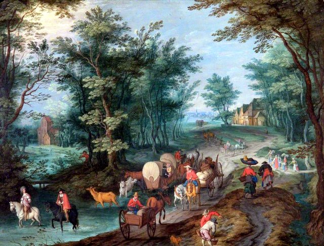 Landscape with Figures Crossing a Brook by Peeter Gijsels