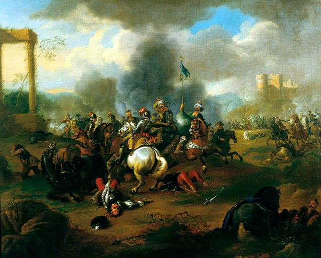 Battle Scene from the Wars of the Ottoman Empire in Europe by Jan van Huchtenburgh