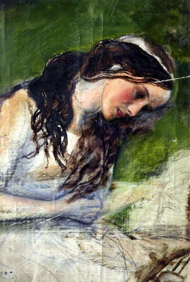 Study of a Head for 'La belle dame sans merci' by Arthur Hughes