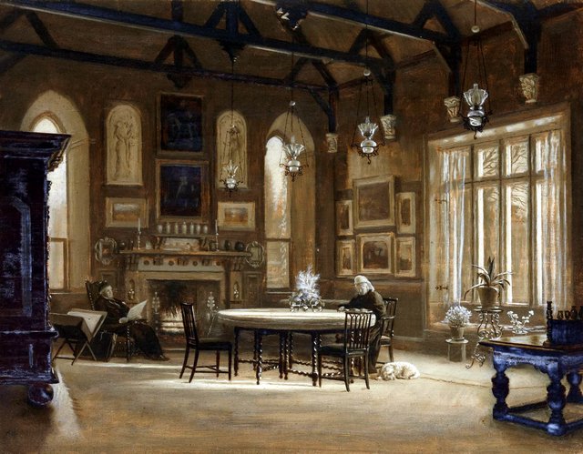 Banqueting Hall at Penkill, Ayrshire by Arthur Hughes
