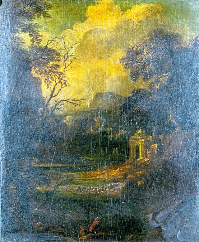 Wooded Landscape with Ruins by Cornelis Huysmans