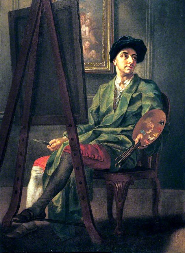 Portrait of the Artist at His Easel by Francis Hayman