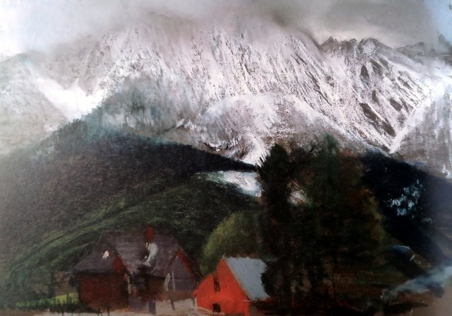 Giewont in snow by Leon Wyczółkowski