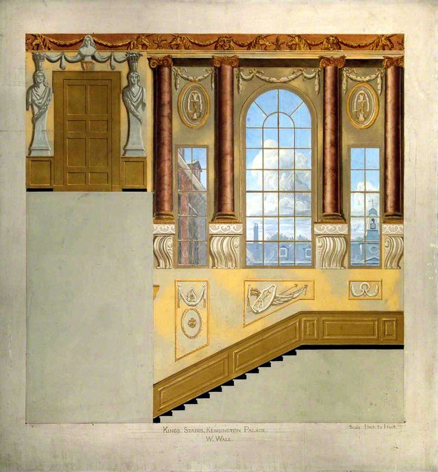 King's Stairs, Kensington Palace, West Wall by William Kent