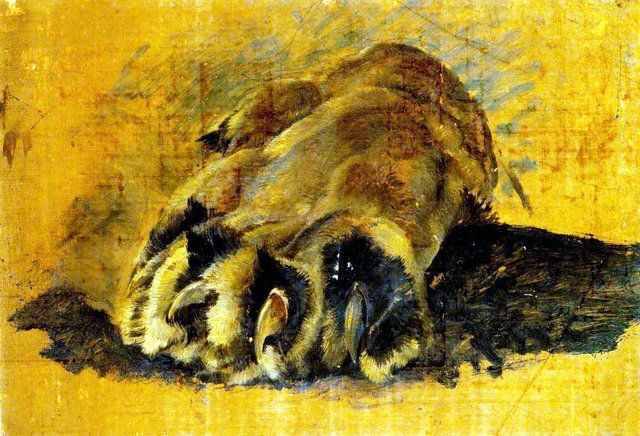 Oil Sketch of a Lion's Paw by John Frederick Lewis