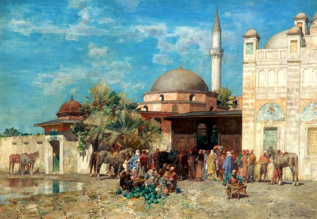A Moorish Market Place by Alberto Pasini