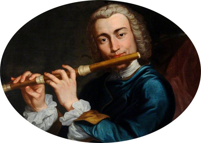 Portrait of a Young Musician Playing a Flute by Gaspare Traversi