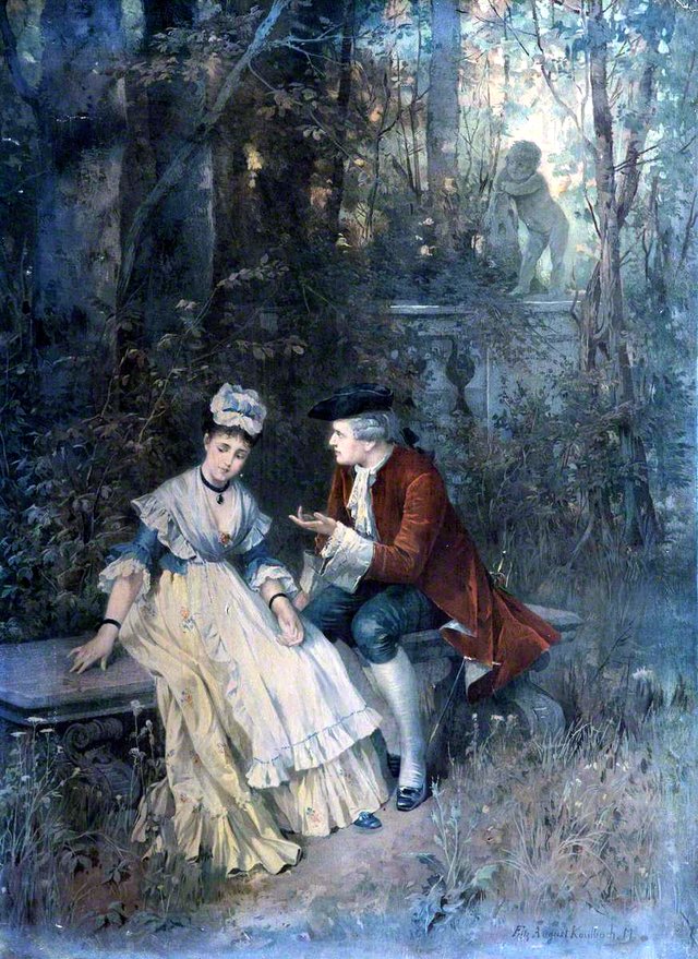 Lovers in the Garden by Friedrich August von Kaulbach