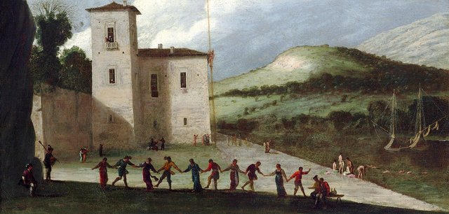 Festivities on the coast (Calendimaggio). by Agostino Tassi