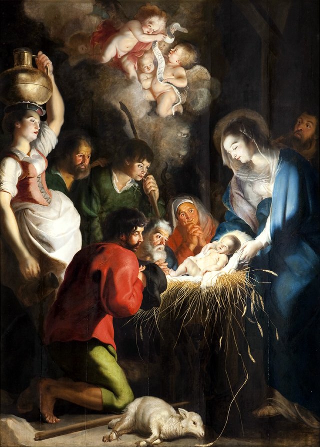 Mysteries of the Rosary, Adoration of the shepherds by Cornelis de Vos