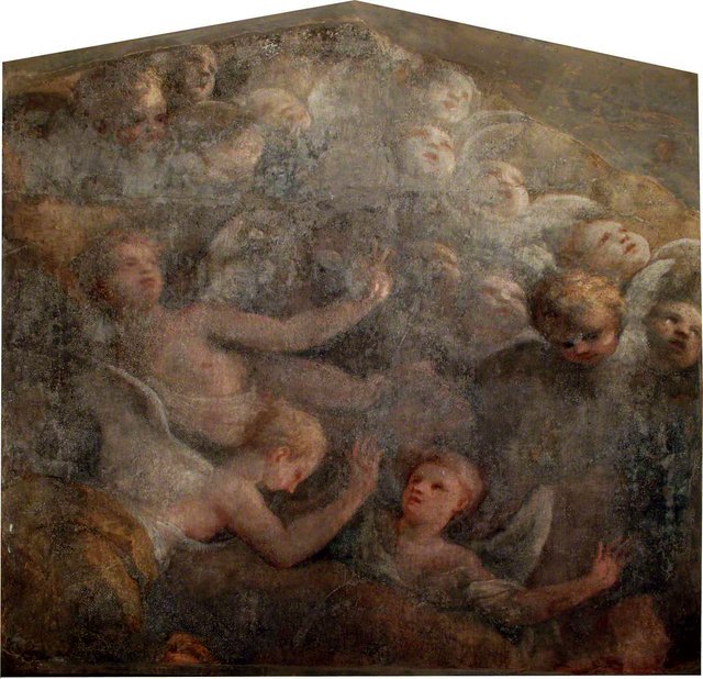 Old Chapel Reredos, Section 3 – Cherubs by James Thornhill