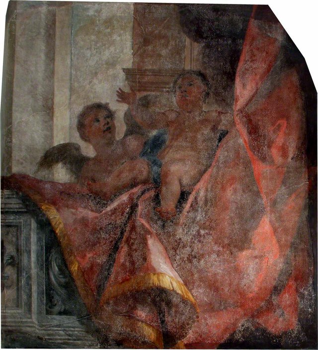 Old Chapel Reredos, Section 1 – Cherubs by James Thornhill